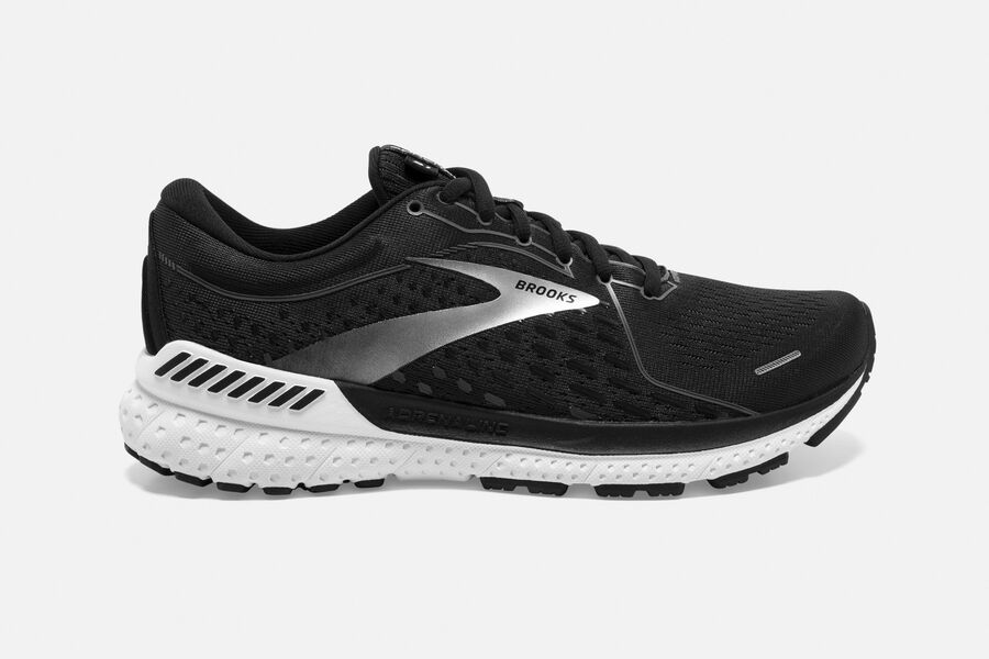 Brooks Running Shoes Womens Black/White - Adrenaline GTS 21 Road - 6208-LDTMW